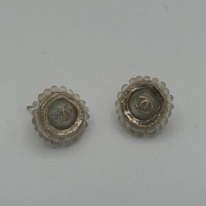 CHANEL Gold and Silver Stud Earrings